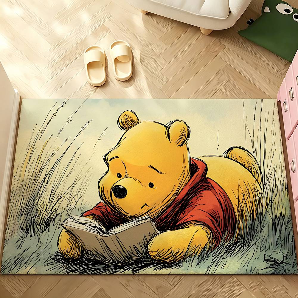Cartoon W-Winnie The P-Pooh-S Carpet Bathroom Anti-slip Door Mat Home Decoration Mat Entrance Door Mat Scratch-resistant Door