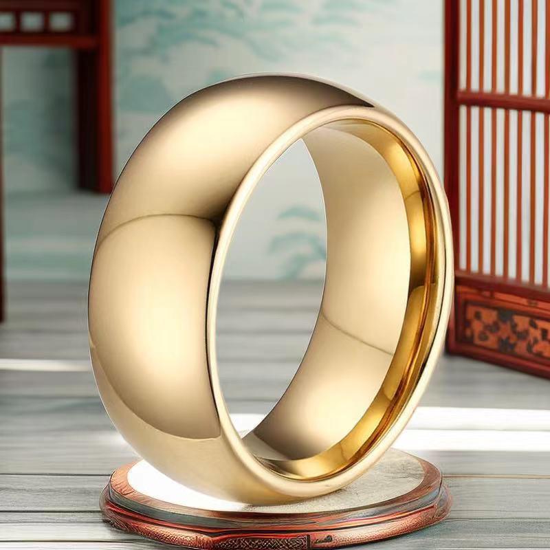 High-End Light Luxury Stainless Steel Ring for Women - Non-Fading, French Design with Titanium Finish.