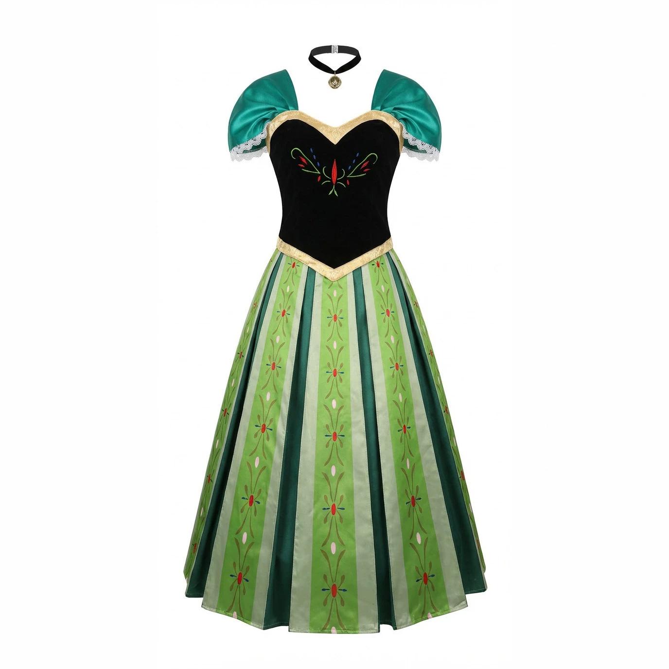 S-XXL Frozen Princess Anna Coronation Dress