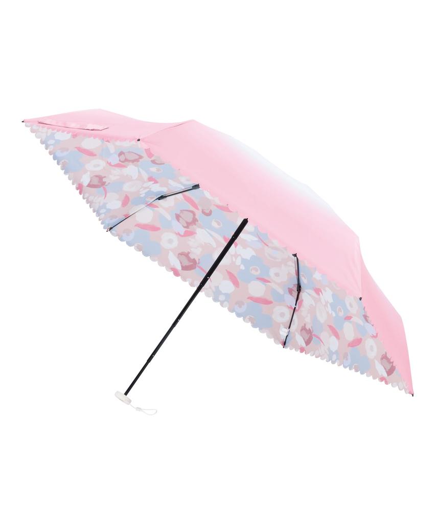 Estaa Sun and Rain Gradient Floral Heat Sun UV Peach (Esta) Women's Parasol, Umbrella, Foldable, Compact, Pattern, Shielding, Protection, Cut, 50cm,