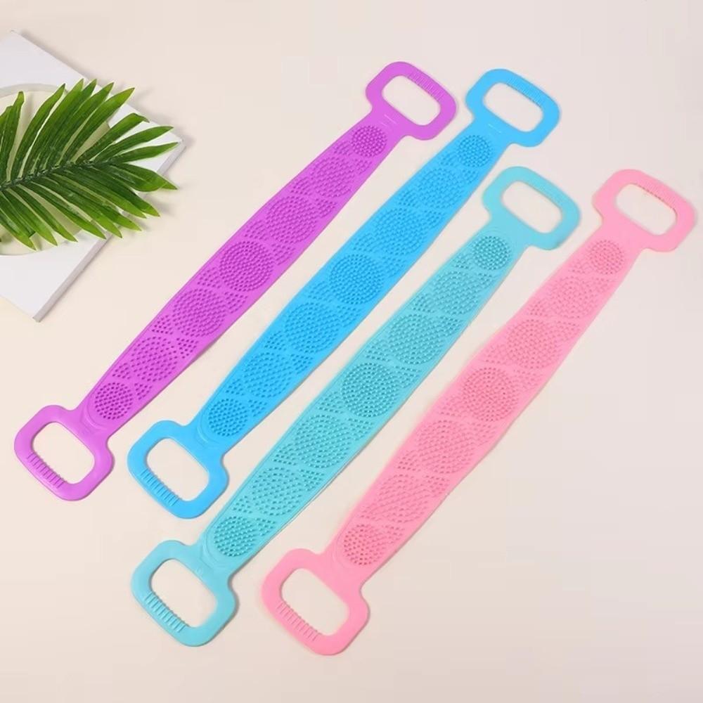 Back Reaching Silicone Body Scrubber Long Strip Back Washing Brush Body Cleaning Tools