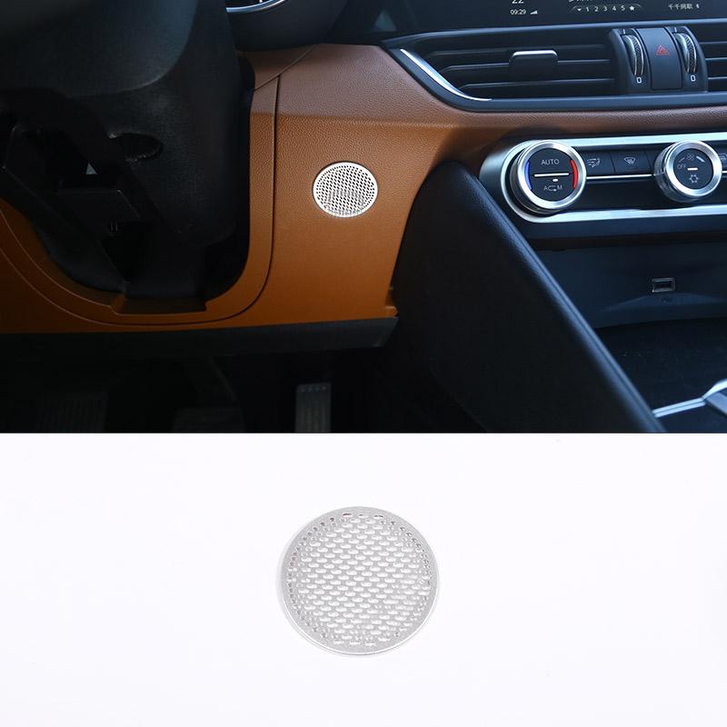 For Alfa Romeo Giulia 2017 2018   Aluminum Alloy Car Door Speaker Cover Trim Sticker Car Interior Accessories