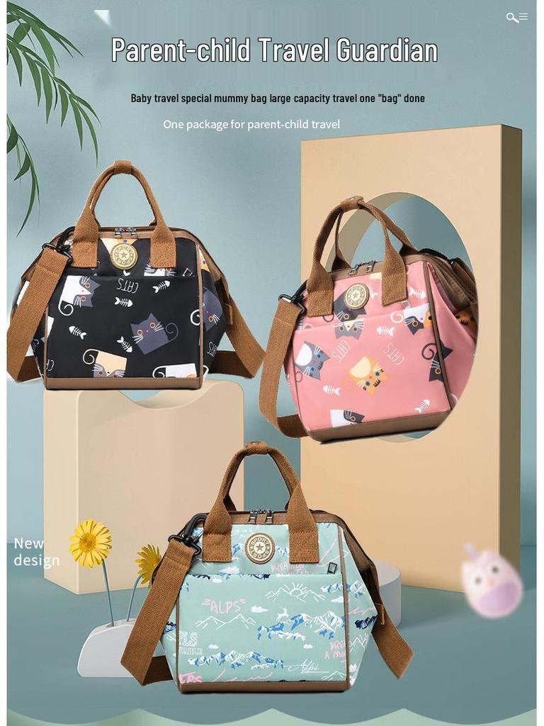 Compact Graffiti Mom & Baby Bag - Crossbody, Shoulder & Stroller Backpack with Insulation