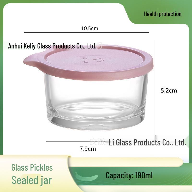 Food-Grade Transparent Glass Jar with Lid for Kimchi, Pickled Vegetables, Grains, Fruits, and Vegetables