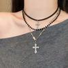Retro Y2K Dark Punk Beaded Necklace - Multi-layered Clavicle Chain for Women