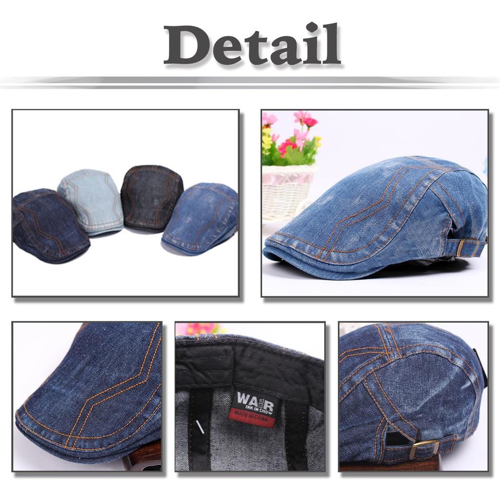 White Fang Denim Hunting Street for Men and CZ851 Hat, Cap, Casual, Style, Stylish, Women, (Blue)