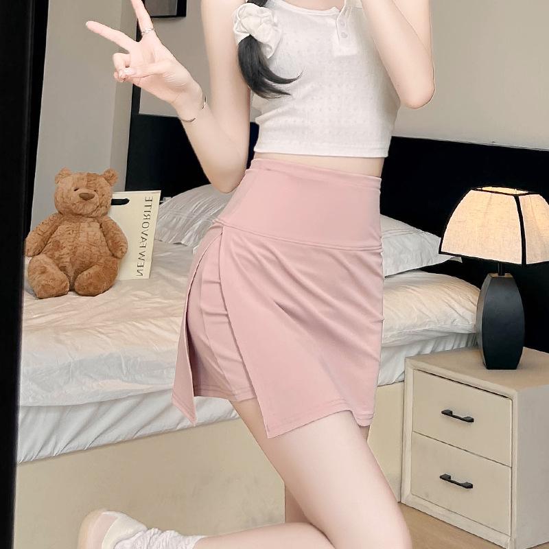 

2024 Юбка спортивная А-силуэта с высокой талией облегающая для женщин M (90-105 jin)