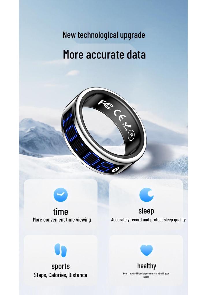 Multifunctional Bluetooth Smart Ring: Heart Rate, Blood Oxygen, Sleep Monitoring, Short Videos, Photos