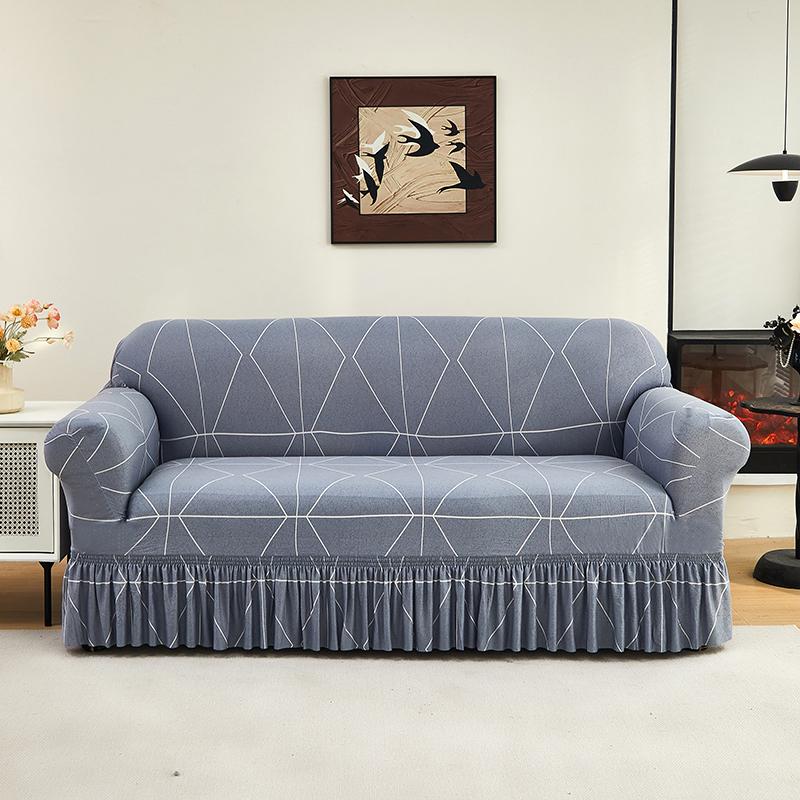 Sofa Slipcover Couch Cover With Skirt Durable Washable High Elastic Stretchable Easy Fit Universal Furniture Protector
