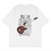 Heavy Metal Hamster Retro American Street Cool Loose Cotton Round-neck Rock Short-Sleeve T-Shirt Summer