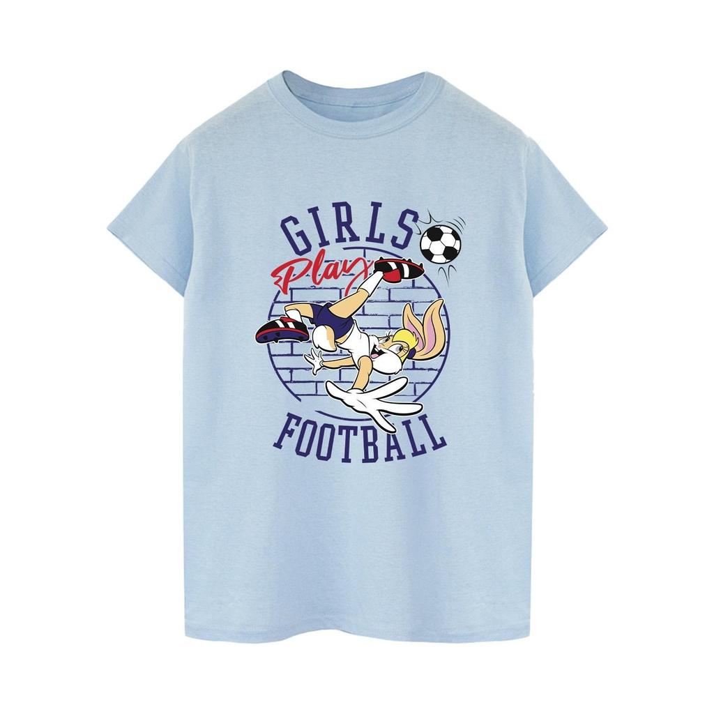 Looney Tunes Damen/Damen Lola Bunny Mädchen spielen Fußball Baumwolle Boyfriend T-Shirt