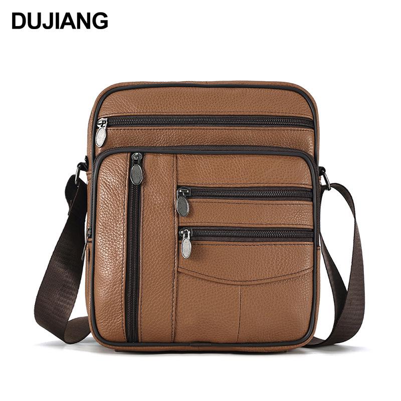 Férfi Eredeti Bőrből Készült Függőleges Oldaltáska - Nagy Kapacitású, Felső Réteg Marhabőrből, Alkalmi Kültéri Válltáska