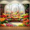 2D Colorful Flower Conservatory Background for Wedding Photoshoot