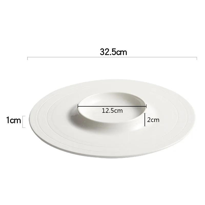 Line Pattern Ceramic Plate Creative Dessert Sushi Dish Snack Plate Molecular Cuisine Display Plate Artistic Conception Tableware