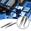 2pcs Stainless Steel For Mini Tweezers Dismantling Repair Tool Curved Straight Tip Electronic Industry Precision Tweezers