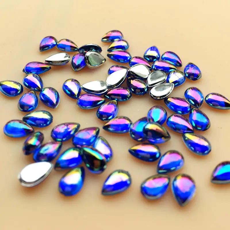 Glitter 200Pcs 4*6mm Glass Water Drop Rhinestones Flat Back Stones and Crystals For Nails Art Decorations Costume A56