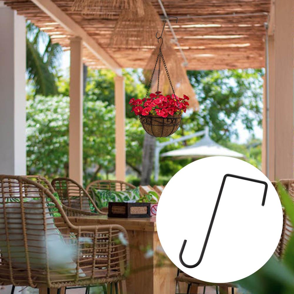 3pcs Garden Supplies Iron Fence Hooks Reusable Durable Fence Flower Groove Hooks Creative Railing Hooks Potted Plant