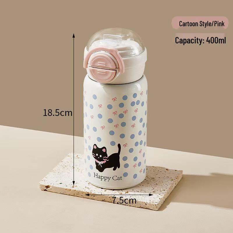 Trendy Mini Kapesní Izolovaný Hrnek z Nerezové Oceli 304 pro Děti - Přenosný a Roztomilý Vyskakovací Design