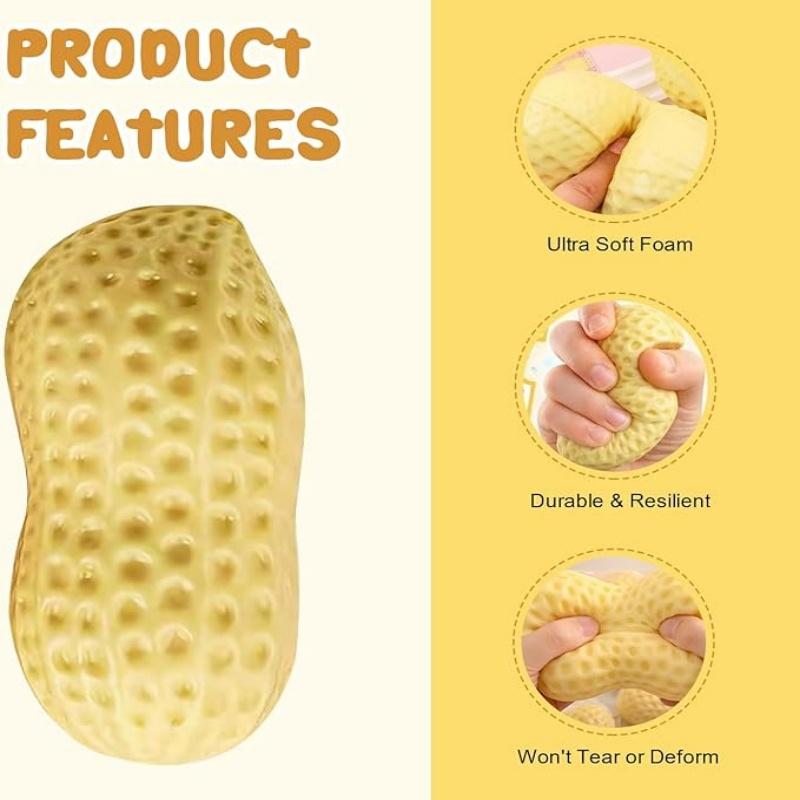 Peanut Squishy Slow Rising Crispy Texture Stress Relief Sensory Toy Desk Gadget Anxiety Relief Relaxation Party Gift For Adult