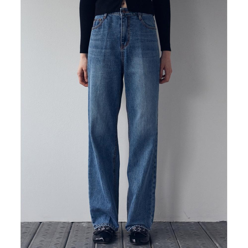 

NICKNICOLE STRAIGHT WASHED DENIM PANTSBLUE