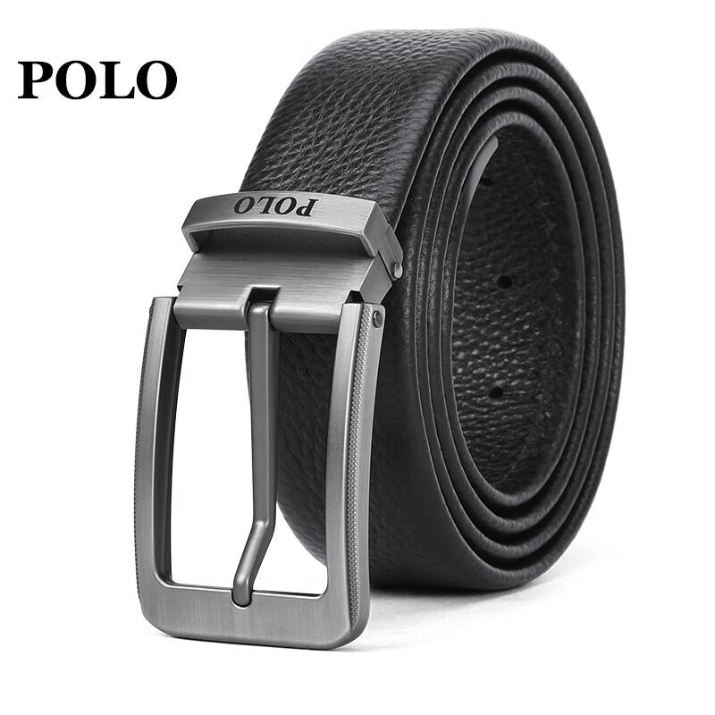 Мужской деловой повседневный кожаный ремень POLO с узором под крокодила