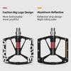 ROCKBROS Road Mountain Bike Bicycle Pedals, Anti-Slip Aluminum Cycling Pedal, Night Time Reflective Universal Threaded Port
