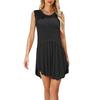 Dress For Women Knit Spring Summer Sexy Cut-out Sleeveless Waist Fitting Solid Color Party Dress