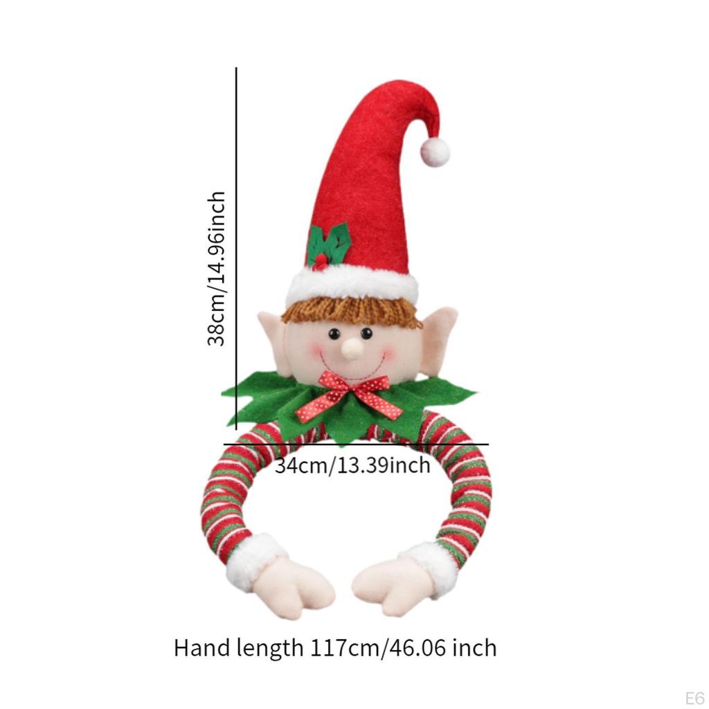 Christmas Doll Shaped Ornament with Hat And Flexible Arms, Versatile for Family