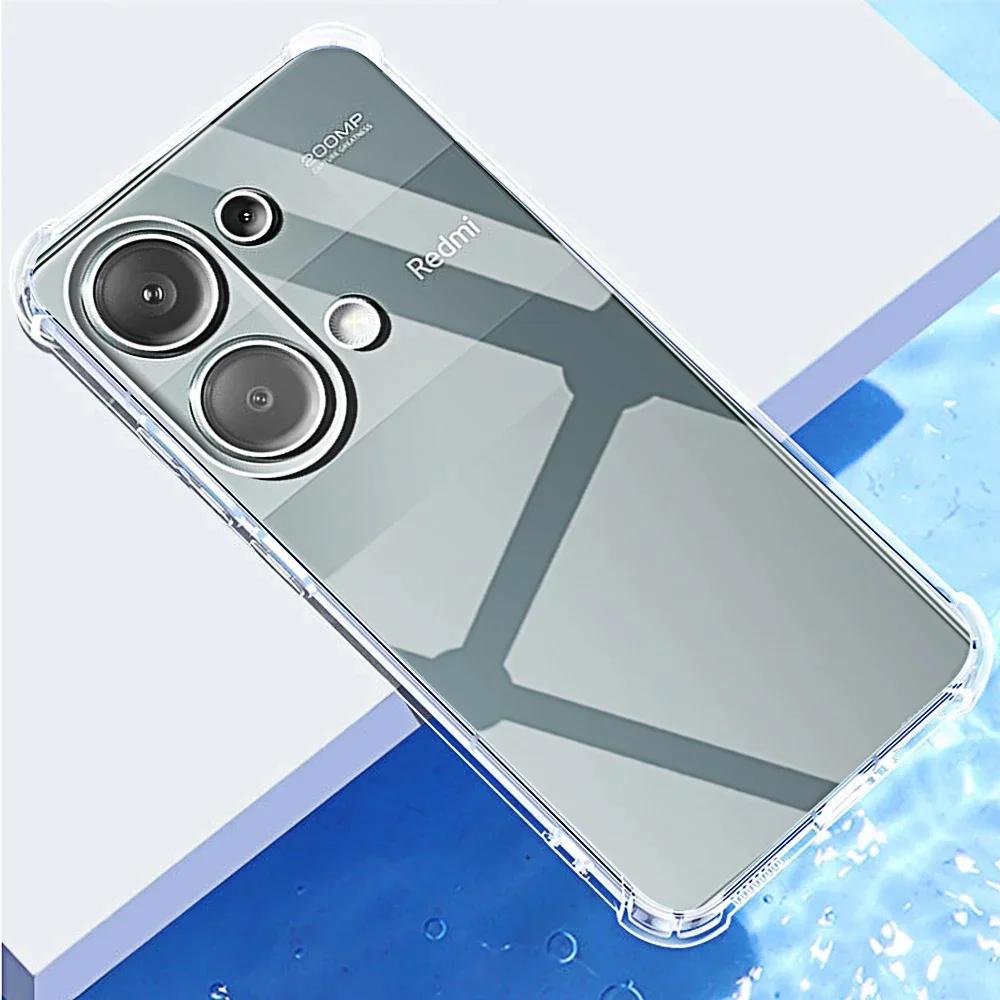 Transparent Phone Case For Redmi Note 7 8 9 9s 10 Note 11 Pro 12 13 14 Note 14 Pro Plus Shockproof Clear TPU Soft Bumper Cover