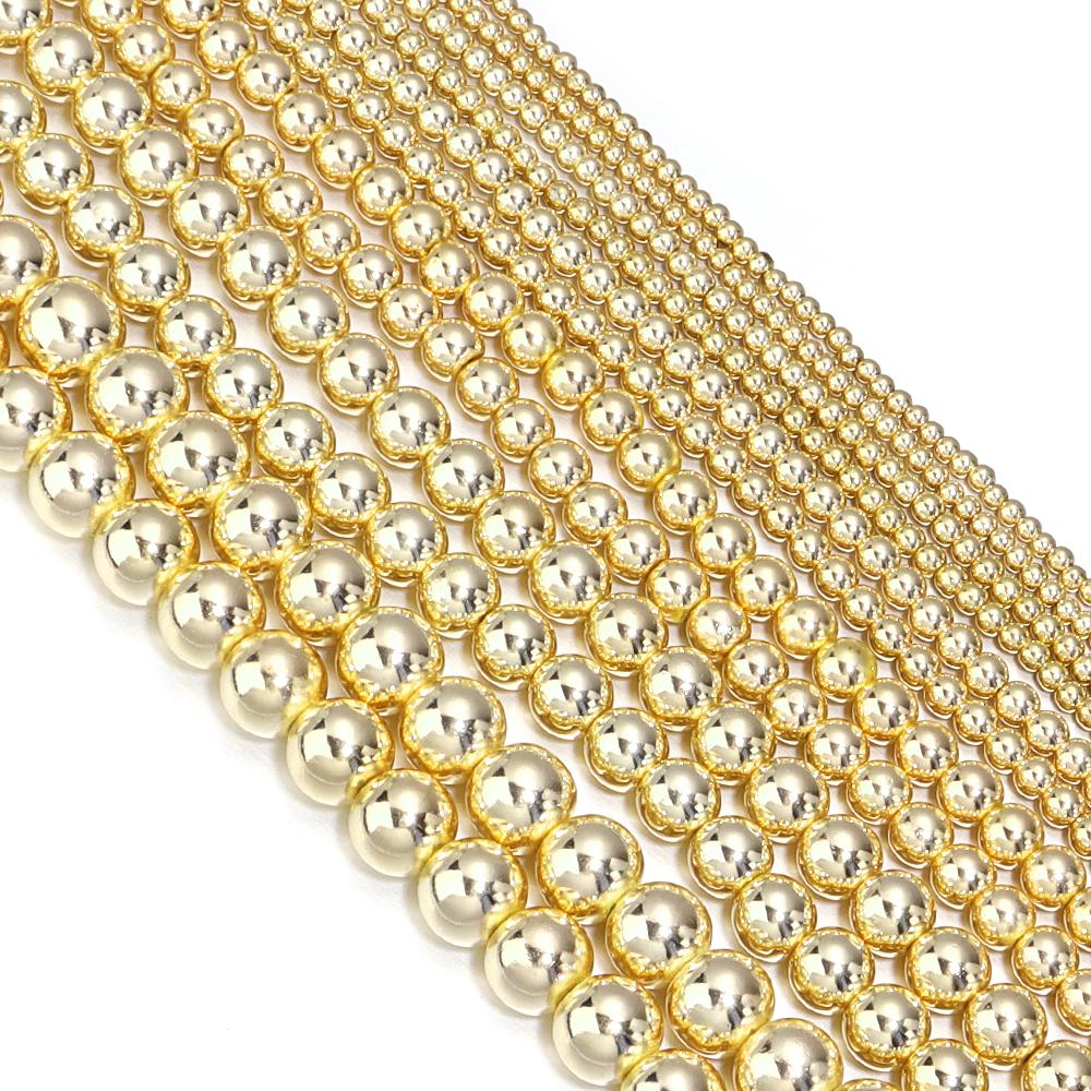 1 String Hematite Stone Beads 2 3 4 6 8 10mm Electroplated Colorful Spacer Round Beads Diy Charm Necklace Bracelet Jewelry