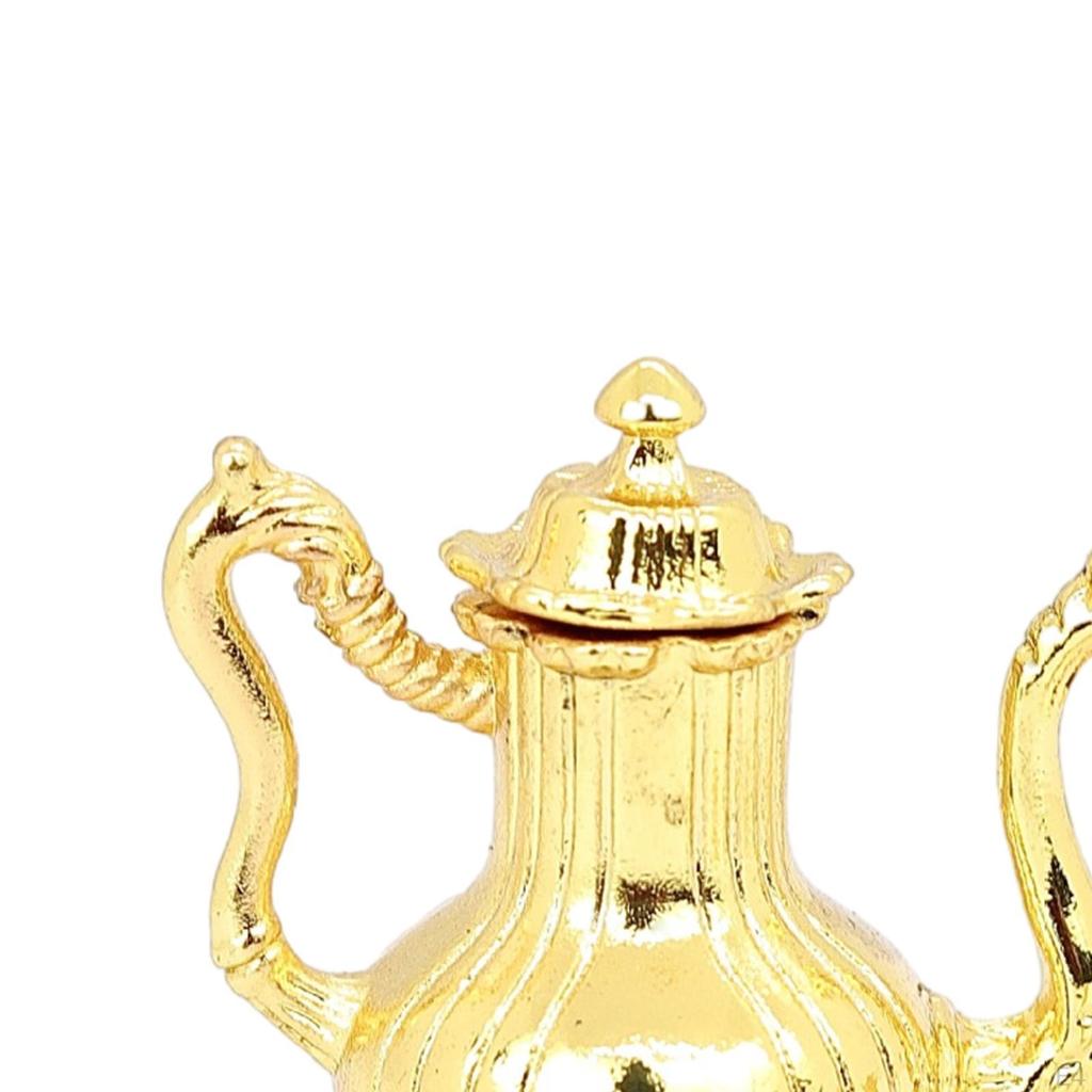 1/12 Dollhouse Miniature Flagon Room Kitchen Appliance Craft Dioramas Mini Metal with Cups