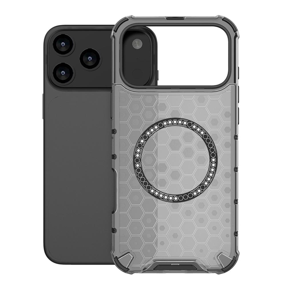 Luxury Clear Honeycomb Armour Magnetic Case for 17 Air 16 15 14 13 12 11 Pro Max 16E Shockproof Bumper Protective Cover