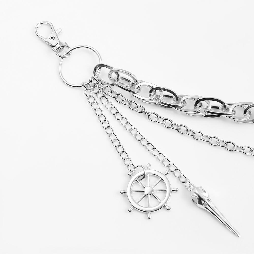 Modischer Metallanhänger Hosenkette Punk Rock HipHop Taillenkette Y2K Jeans Hosen Schmuck Zubehör für Männer Frauen