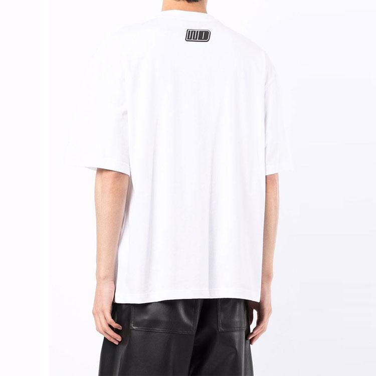 WE11DONE Ss22 Logo Heart Pattern Printed Round Neck Short Sleeve T-Shirt Unisex T-Shirts White WD-TT1-22-672-U-WH