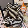 Retro Striped Hooded Long-sleeved Sweater Women's 2026 Winter New Loose Lazy Style Design Chic Top Trendy