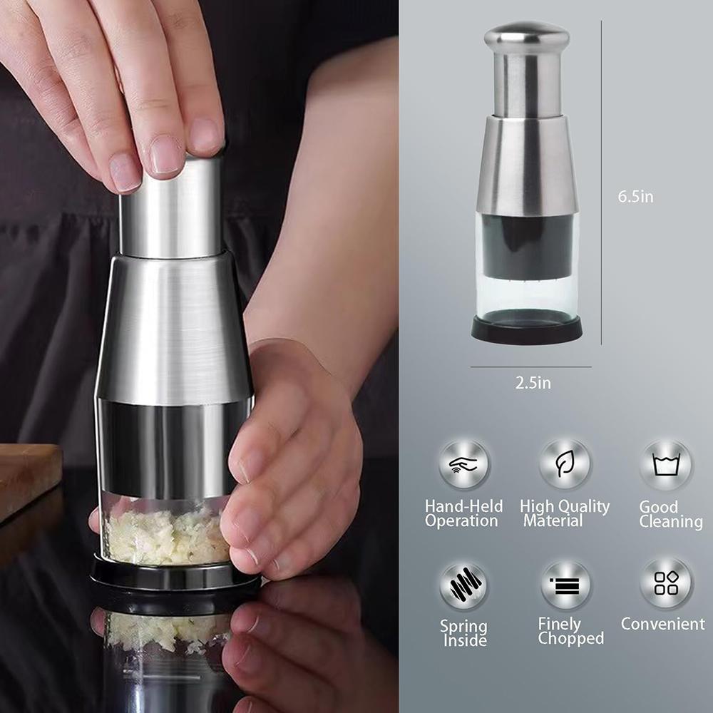 Hand-Pressed Garlic Chopper Multifunctional Manual Kitchen Crusher for Garlic Onion Potato Pepper Vegetable Chopper Kitchen Tool