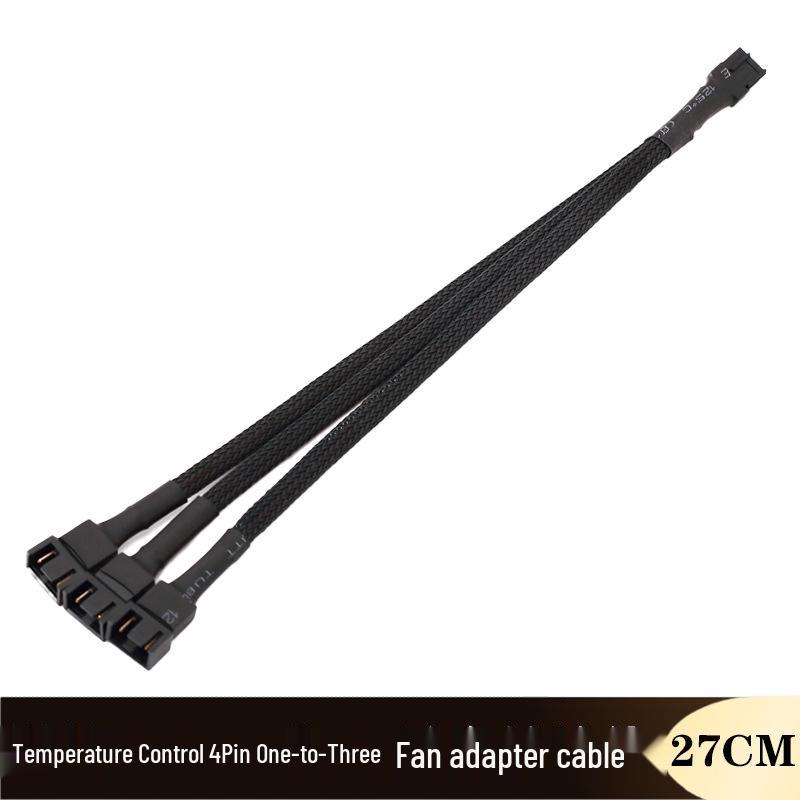 4-Pin PWM Temperature Control Cooling Fan Splitter Cable for Motherboard