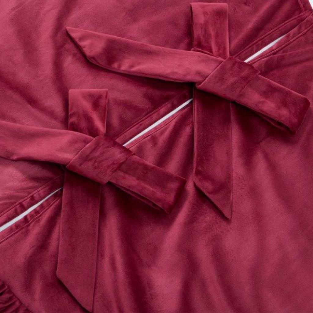 52 Inches Red Ruffled Velvet Christmas Tree Skirt Christmas Tree Skirt For Holiday Fall Farmhouse Outdoor Haunted House