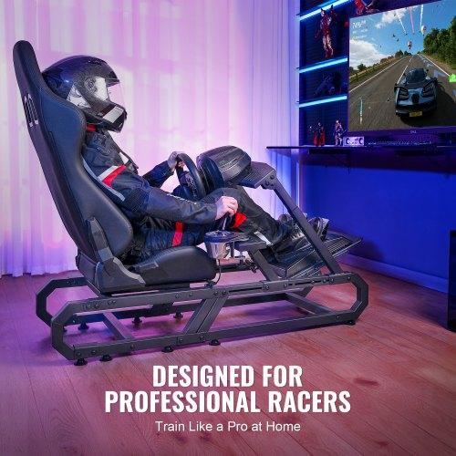 VEVOR Racing Wheel Stand For Logitech G923/G920/G29, Heavy Duty Steel Driving Simulator Cockpit-Thrustmaster T248P