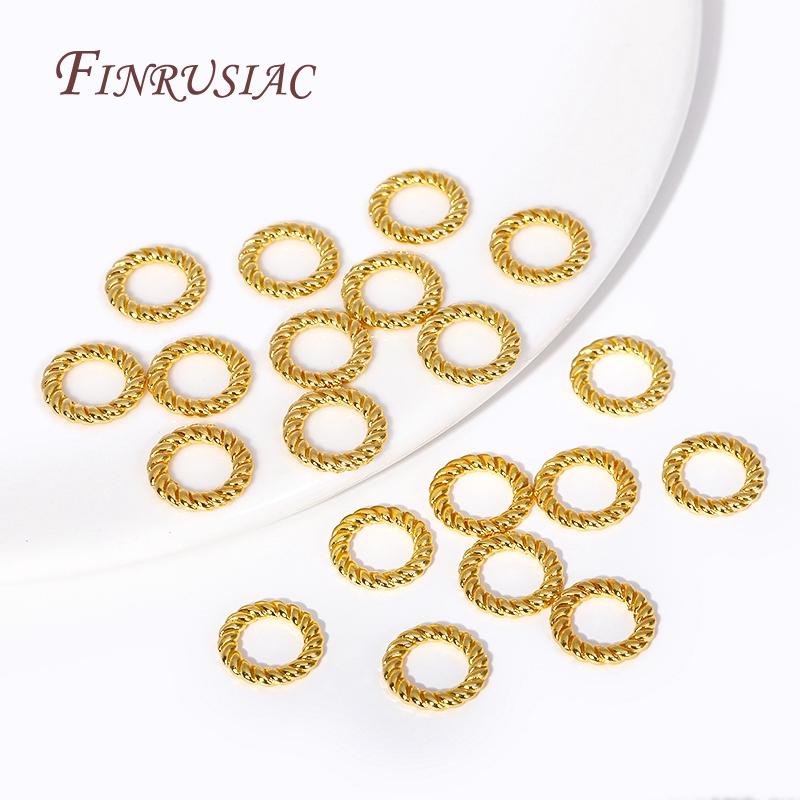 18K Goldplattierte Legierung Metall Runde Verdrehte Geschlossene Ringverbinder Für DIY Schmuckherstellung Zubehör Zubehör
