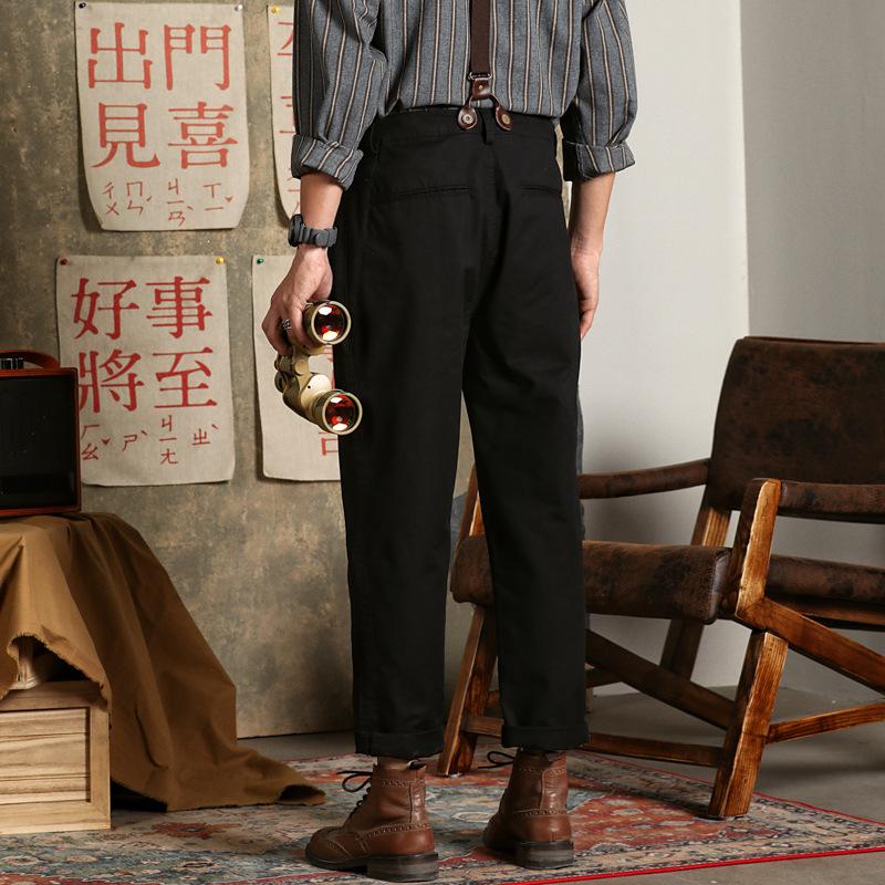 Męskie japońskie ogrodniczki spodnie na szelkach bawełniane dżinsowe kombinezony spodnie casualowe vintage na szelkach proste spodnie