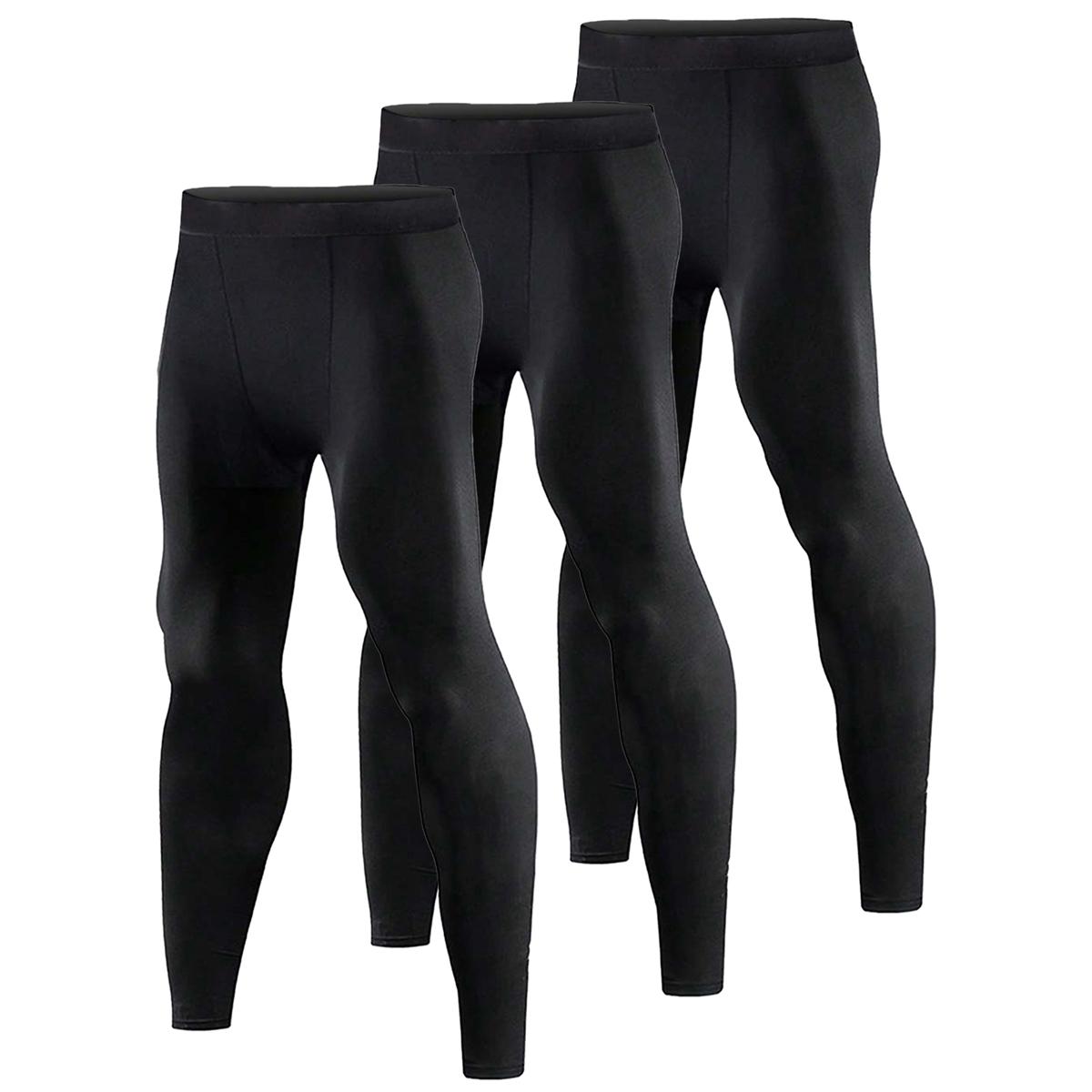 

5, 4, 3, 2 або 1 упаковка Чоловічі компресійні штани Лосини Легінси Спорт Baslayyer Біг Спортивне тренування Активний XL чорний