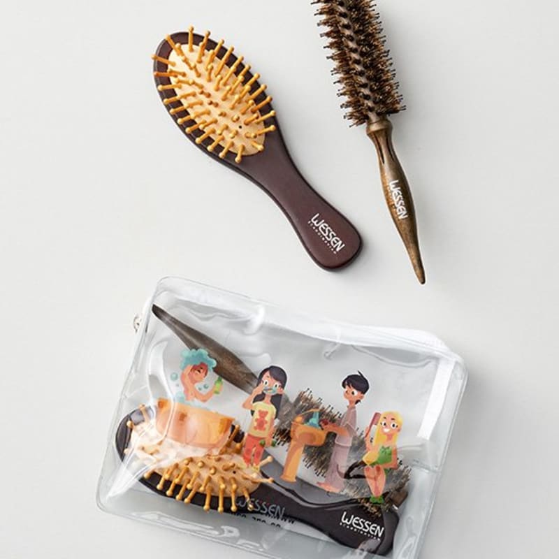 [Wesin] Travel Hairbrush Kit (+ Pouch)