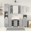 4 Piece Bathroom Furniture Set Concrete Grey Particleboard