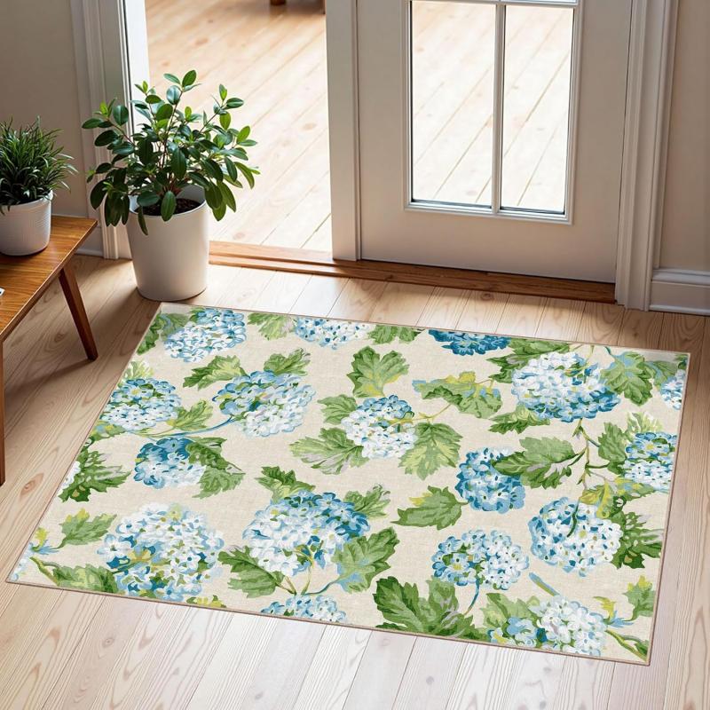 Tropical Green Leaf Welcome Floor Mat - Bohemian Slip-resistant Washable Indoor/Outdoor Entrance Rug for Home Decoration