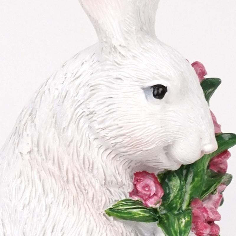 Resin Bunnies Figurine Easter Rabbit Statue Indoor Easter Decoration Modern Art Spring Home Decors,Bunnies Sculpture