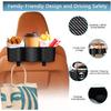 Backseat Car Organizer With Cup Holder - Multifunctional Back Seat Car Organizer With Two Seat Hooks, Fits Most Cars, Can Hold Snacks, Canned Drinks