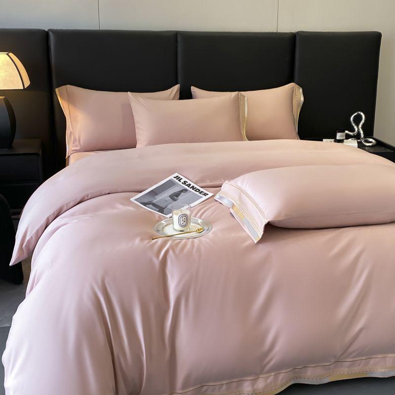 Luxury Lyocell Tencel Four-Piece Bedding Set – Double-Sided Ice Silk for Spring-Summer