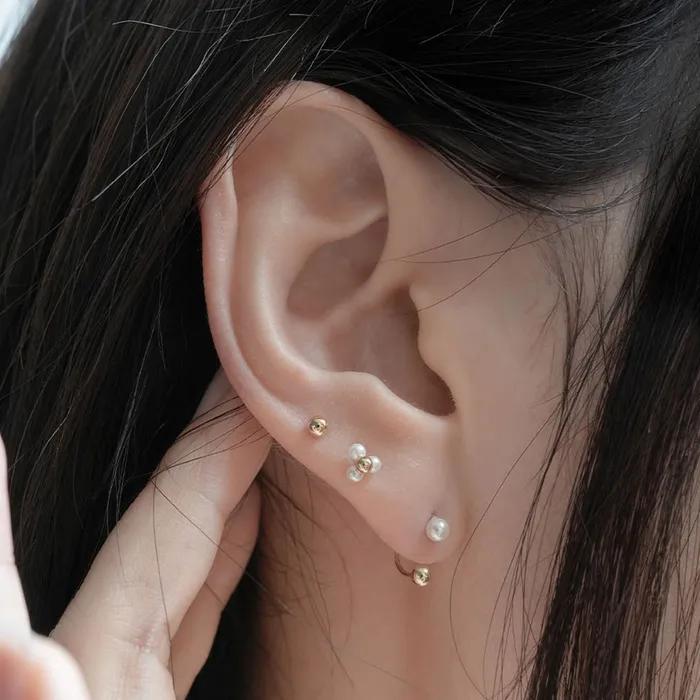 14k two way pearl ball piercing