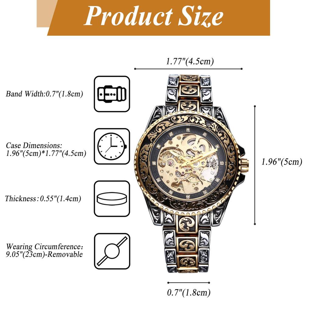 Cool Steampunk Watch for Luxury Automatic Perfect Stainless Retro Classic Perfect for and Celebrations Gold Men Fashionable, Watch, Popular, Gift,